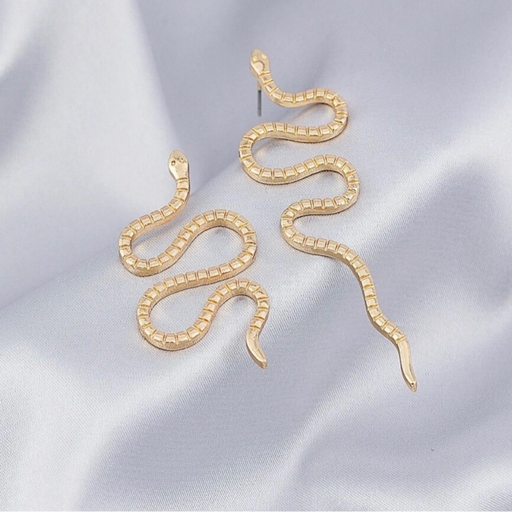 Taylor Swift Reputation Themed Snake Gold and Silver Earrings
